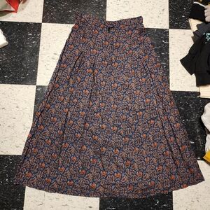 Vintage Paisley Midi Skirt Rayon Made in Canada
